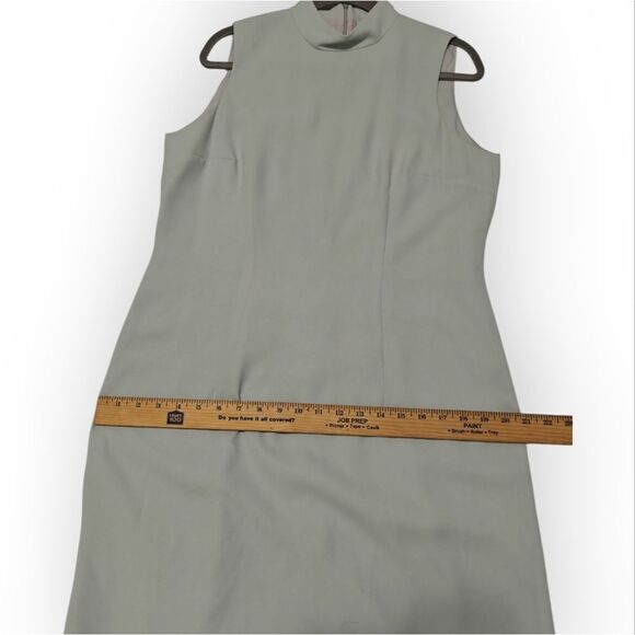 VTG YVES COSSETTE DEPECHE MODE Blue Sleeveless Sheath Mini Dress Mandarin Collar - Picture 7 of 9